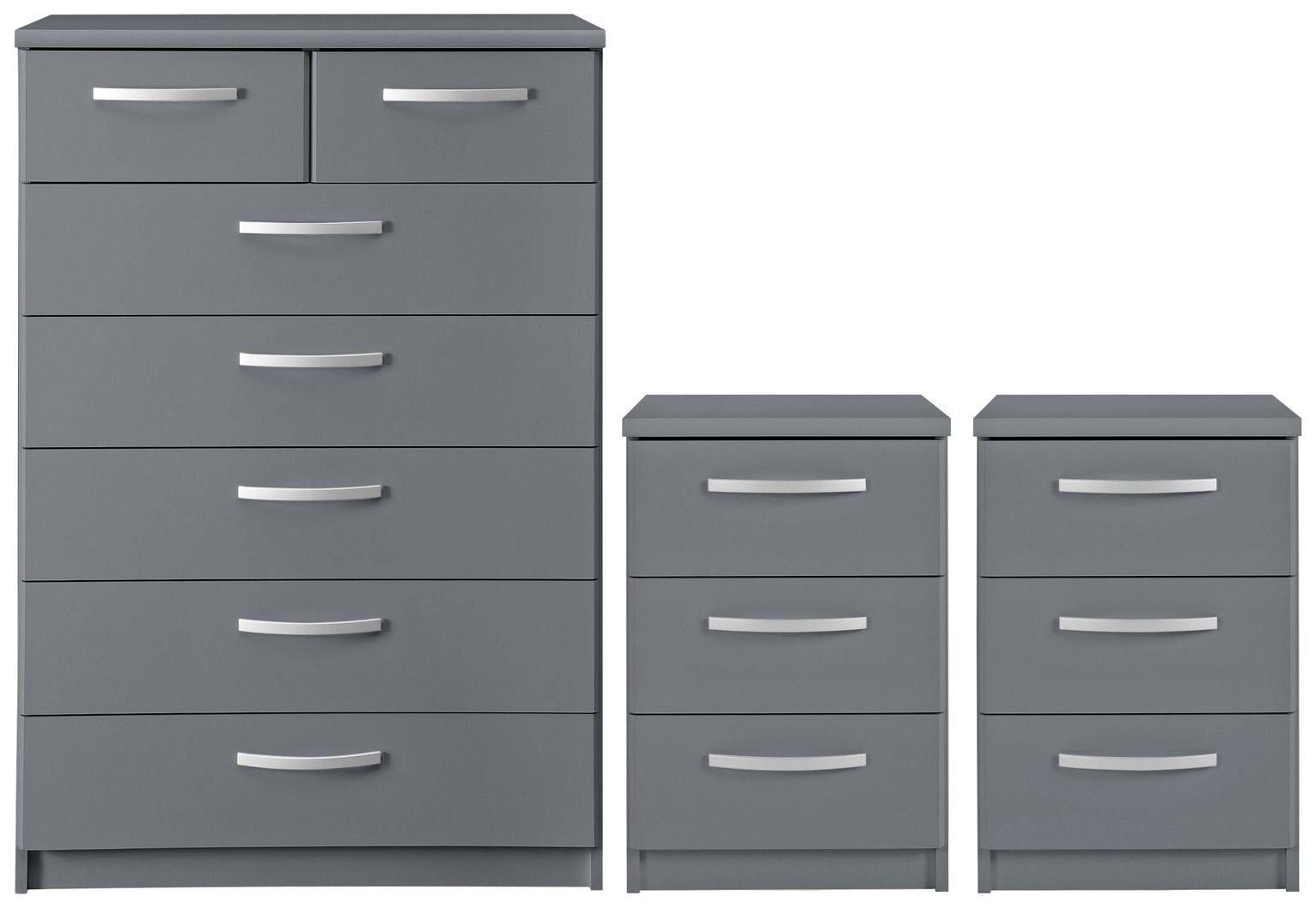 Argos Home Hallingford 2 Bedsides & 5+2 Drawer Set - Grey