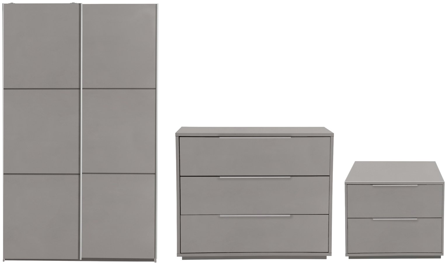 Argos Home Holsted Gloss 3 Piece Small Wardrobe Set - Grey