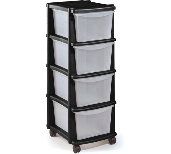 Buy HOME Keter 4 Drawer Plastic Tower Storage Unit - Black at Argos.co ...