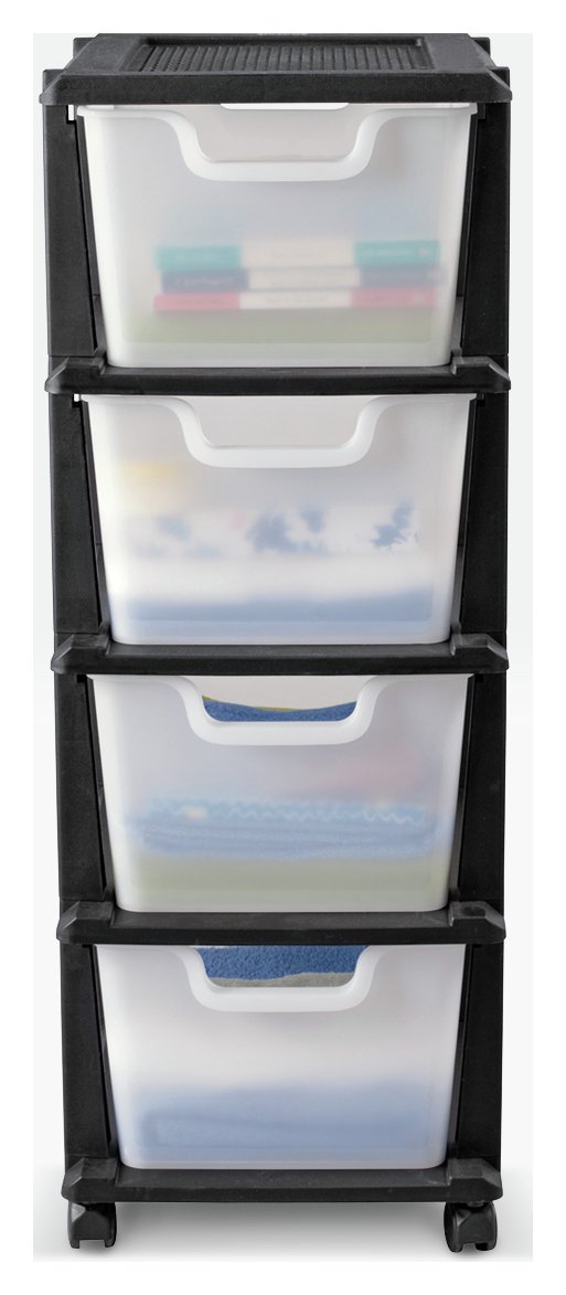 Argos Home 4 Drawer Black Plastic Tower Storage Unit Reviews