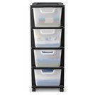 Buy Argos Home 4 Drawer Black Plastic Tower Storage Unit | Plastic ...