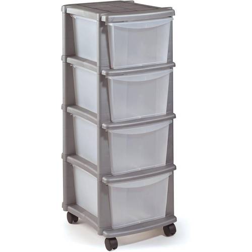 Buy Argos Home 4 Drawer Silver Plastic Tower Storage Unit Plastic