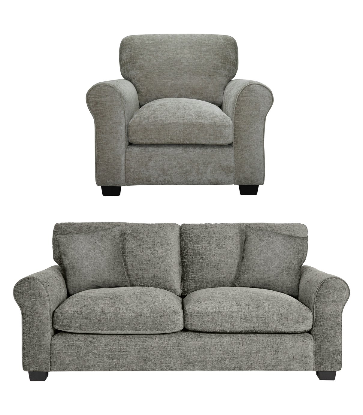 Argos Home Tammy Fabric Chair and 3 Seater Sofa - Mink