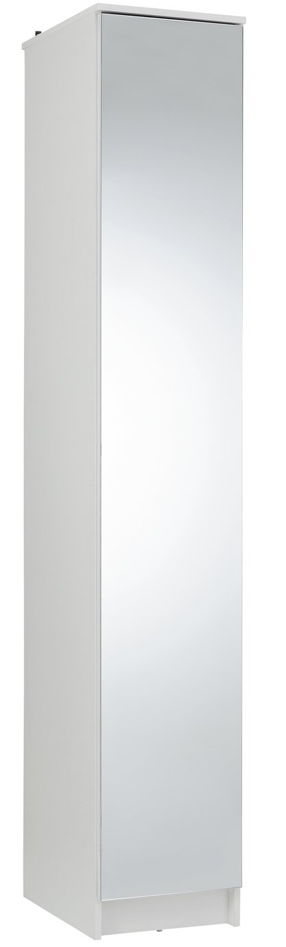 Argos Home Cheval Gloss Single Mirrored Wardrobe - White