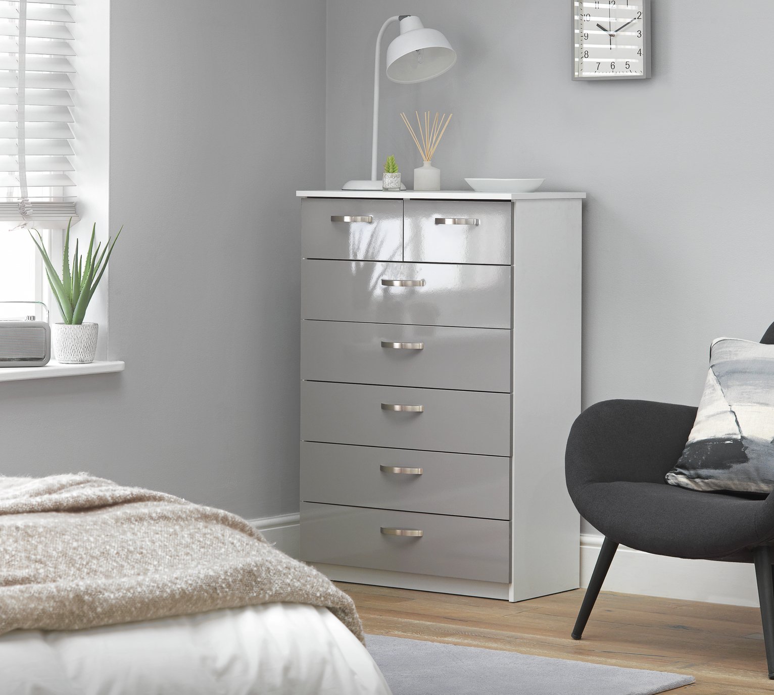 Argos Home Cheval Gloss 5+2 Drawer Chest of Drawers Reviews Updated