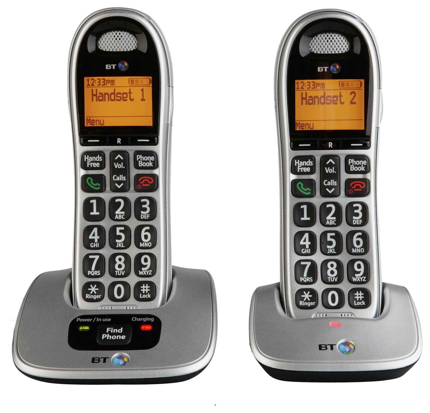 BT Twin Cordless Phone With Answer Machine (silver)