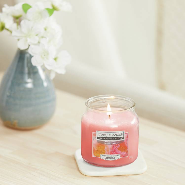 Yankee Home Inspiration Medium Jar Candle - Coral Peony 0