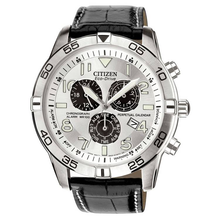 Citizen Men's Black Coloured Leather Strap Watch 0