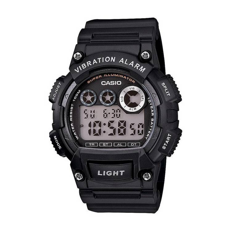 Casio Men's Vibration Alarm Black Resin Strap Watch 0