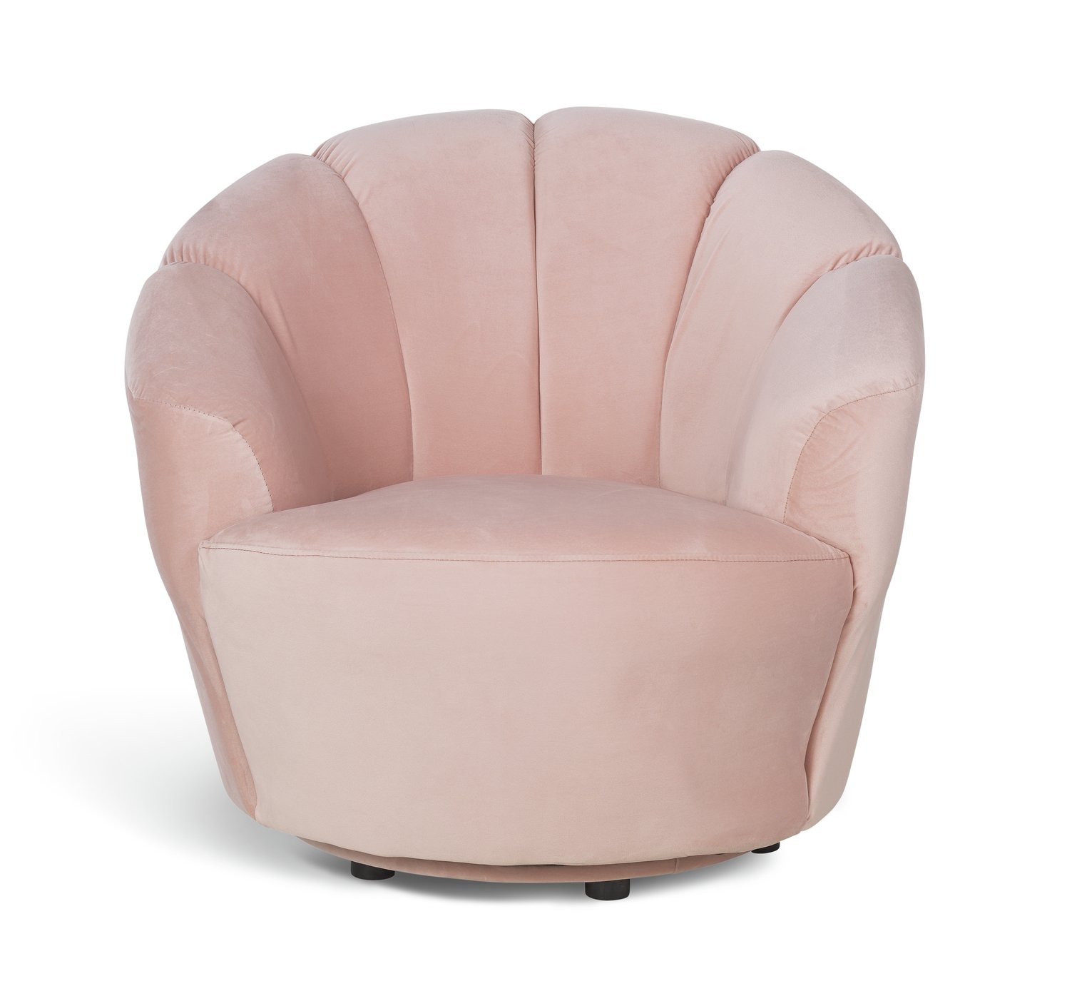 Pink velvet swivel chair