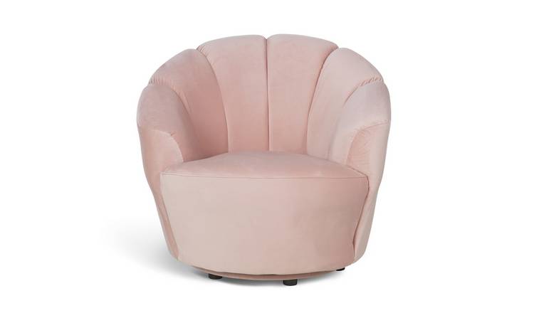 Buy Habitat Ezra Velvet Swivel Chair Blush Pink Armchairs And Chairs Argos