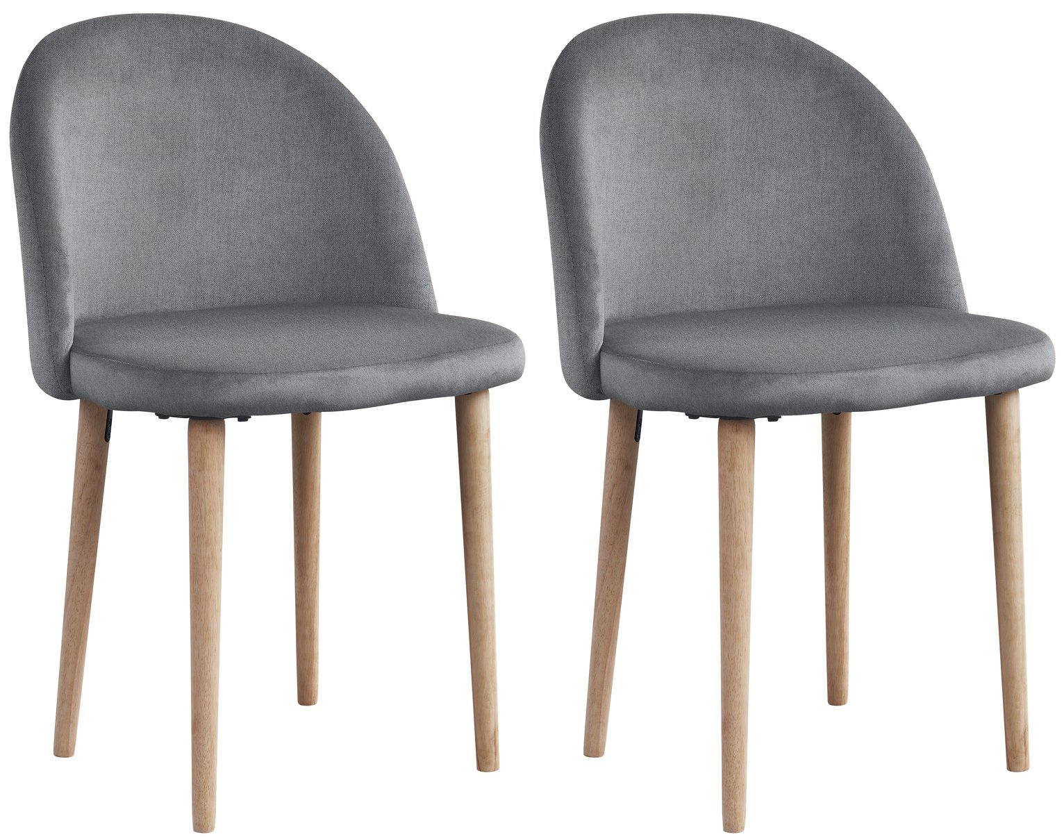 Habitat Imogen Pair of Fabric Dining Chairs - Grey