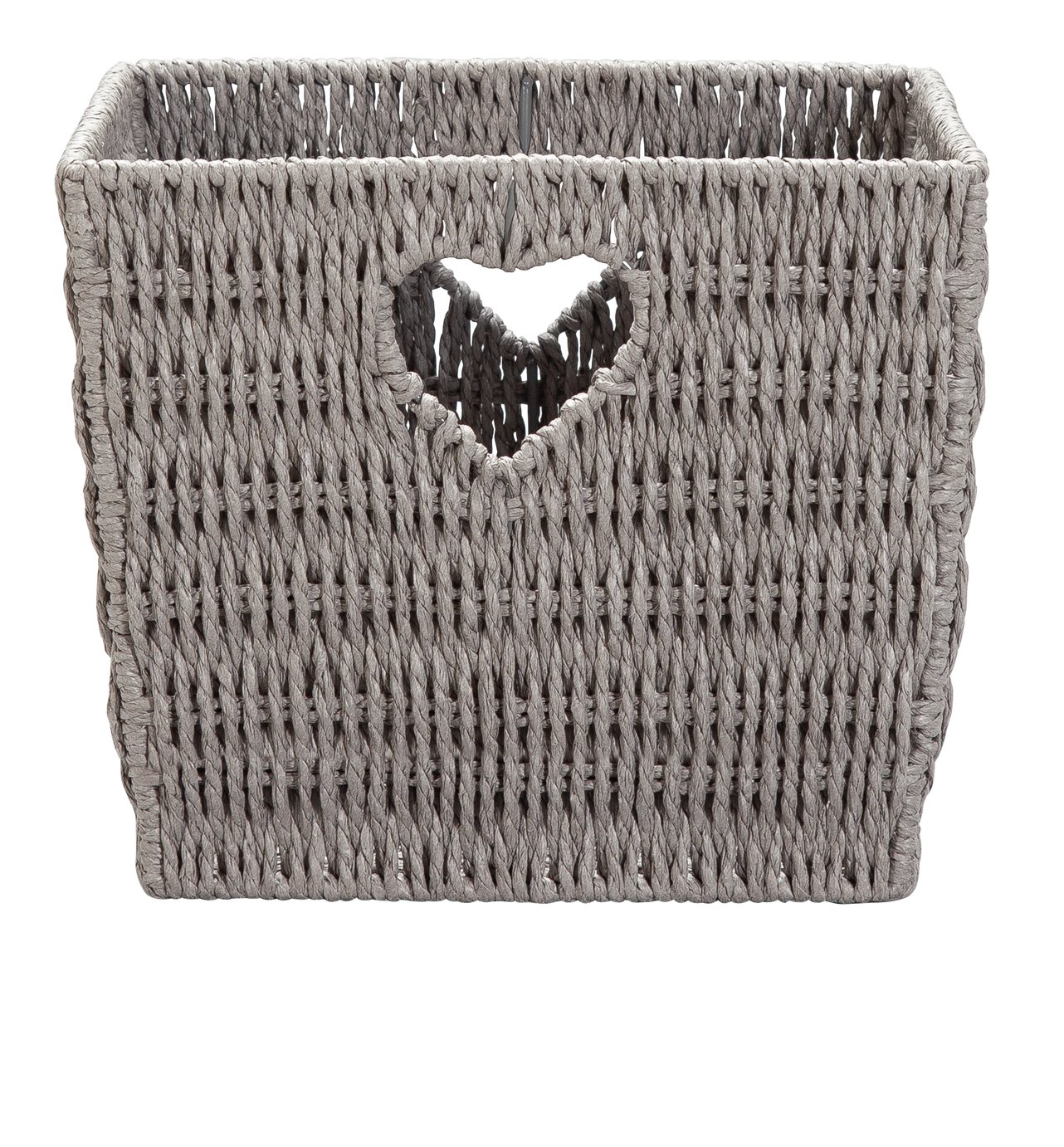 Argos Home Squares Natural Heart Box - Grey