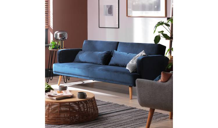 Blue click clack sofa outlet bed