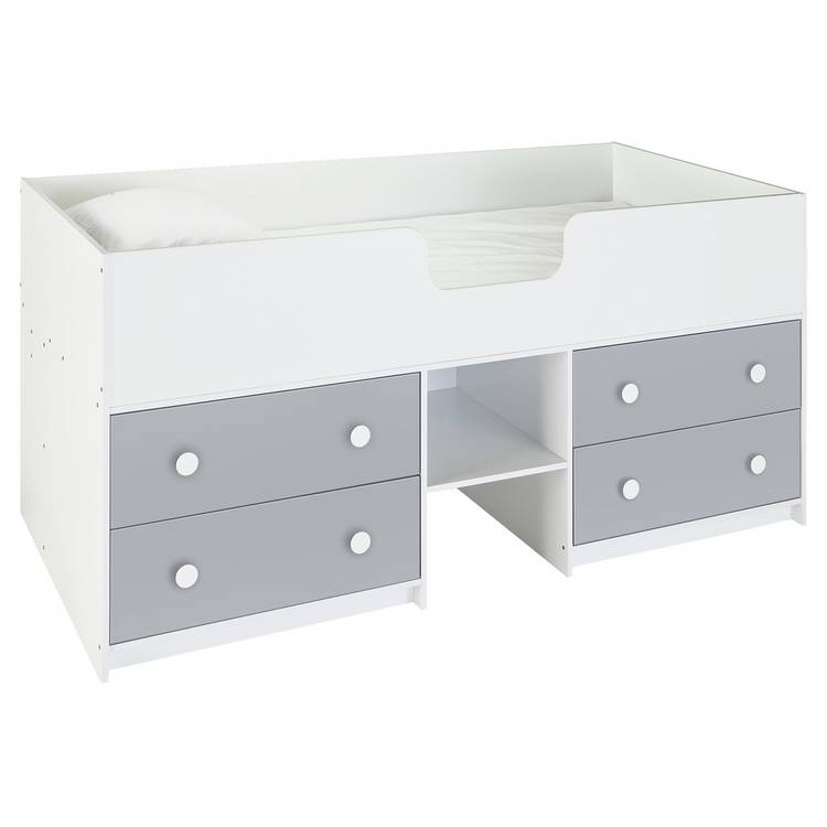 Habitat Jackson Mid Sleeper Bed Frame - White and Grey 0