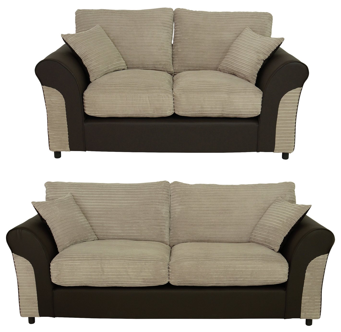 Argos Home Harry Fabric 2 Seater & 3 Seater Sofa - Natural