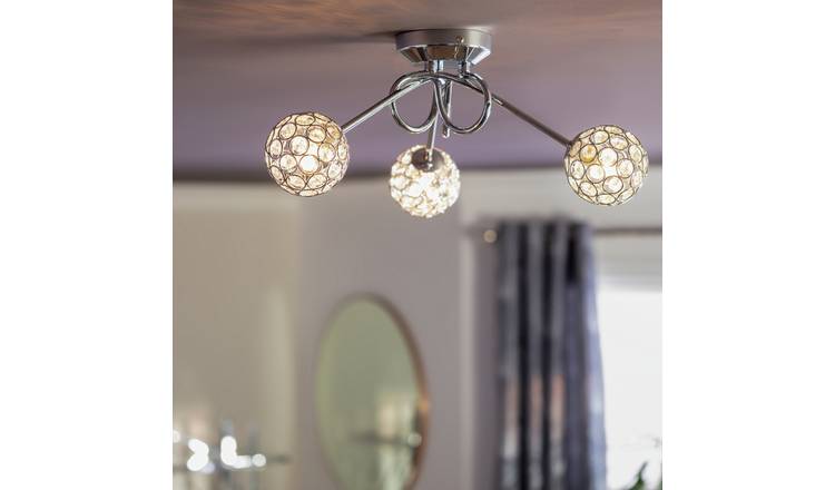 Sphere 3 light chrome deals ceiling fitting