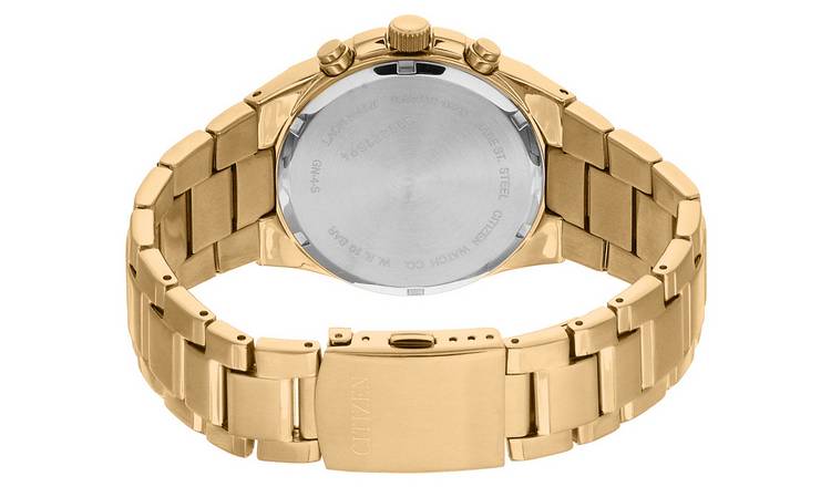 Buy Citizen Quartz Men s Chronograph Gold Plated Bracelet Watch