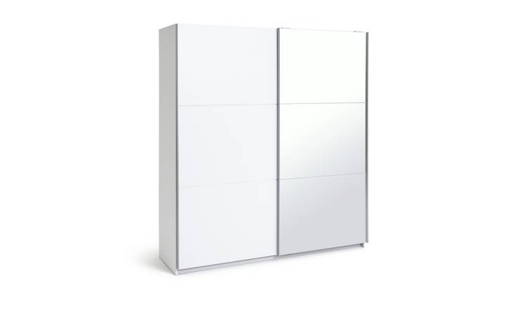 Large white store mirrored wardrobe