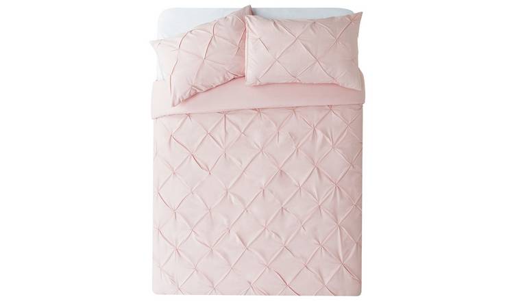 Buy Habitat Hadley Pintuck Blush Pink Bedding Set - Double | Duvet ...