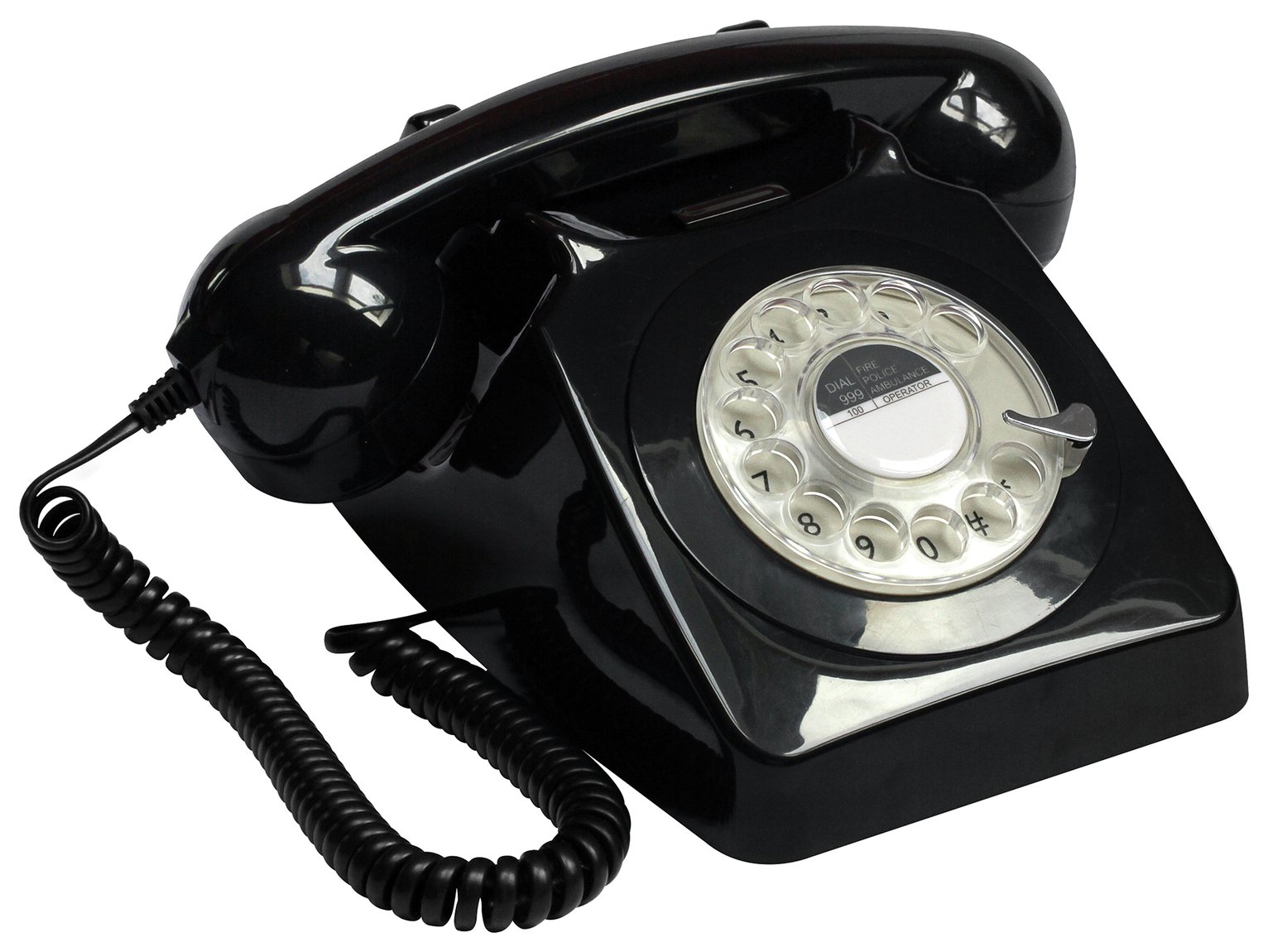 GPO 746 Rotary Dial Corded Telephone - Black