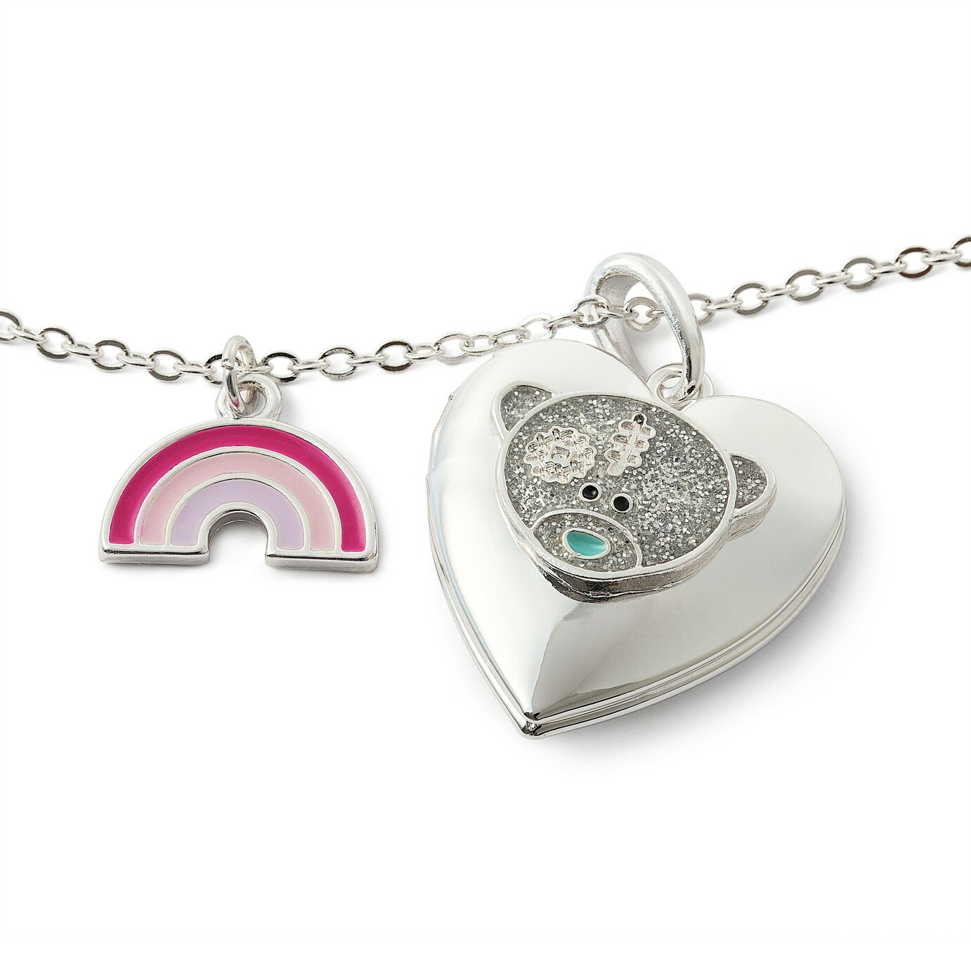 Me to You Silver Plated Rainbow Heart Shaped Locket