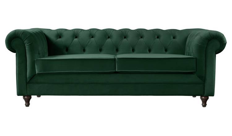 Chesterfield velvet sofa deals set