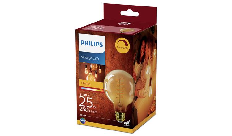 Ampoule LED E27 Philips décorative à filament - LED classic 25W G93 E27  GOLD SP D SRT4 - Decoreno