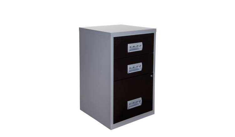 Buy Pierre Henry A4 3 Drawer Combi Filing Cabinet Silver Black