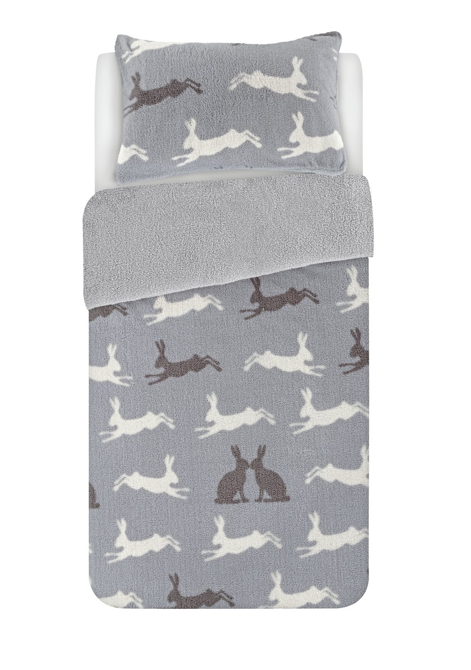 Argos Home Fleece Hare Bedding Set - Single