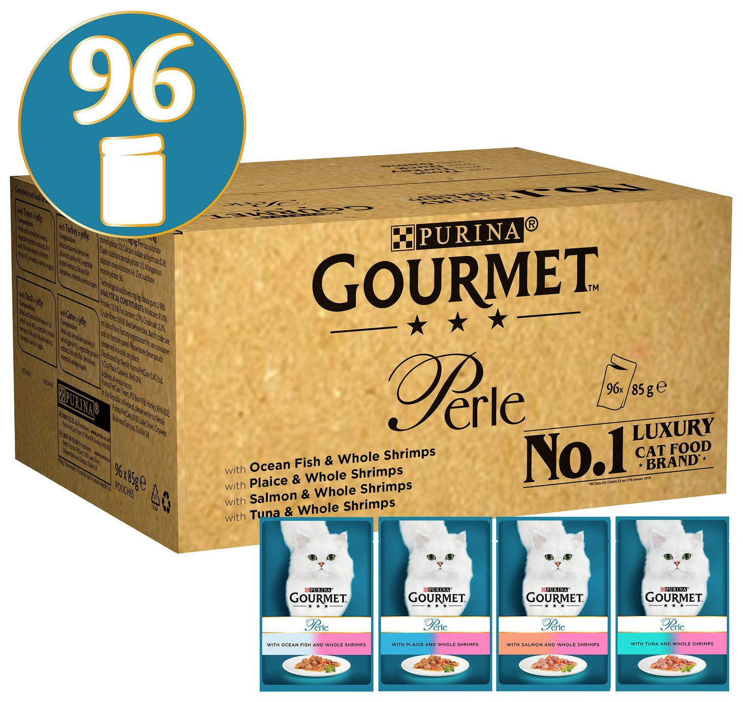Gourmet Perle Cat Food With Shrimp 96x85g