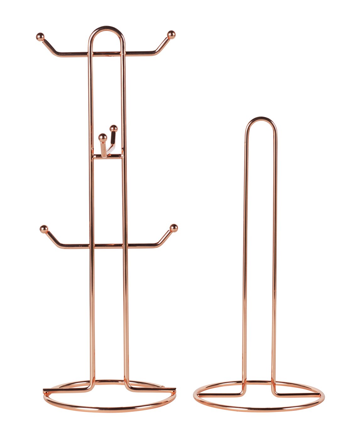 Argos Home Mug Tree and Kitchen Roll Holder - Rose Gold