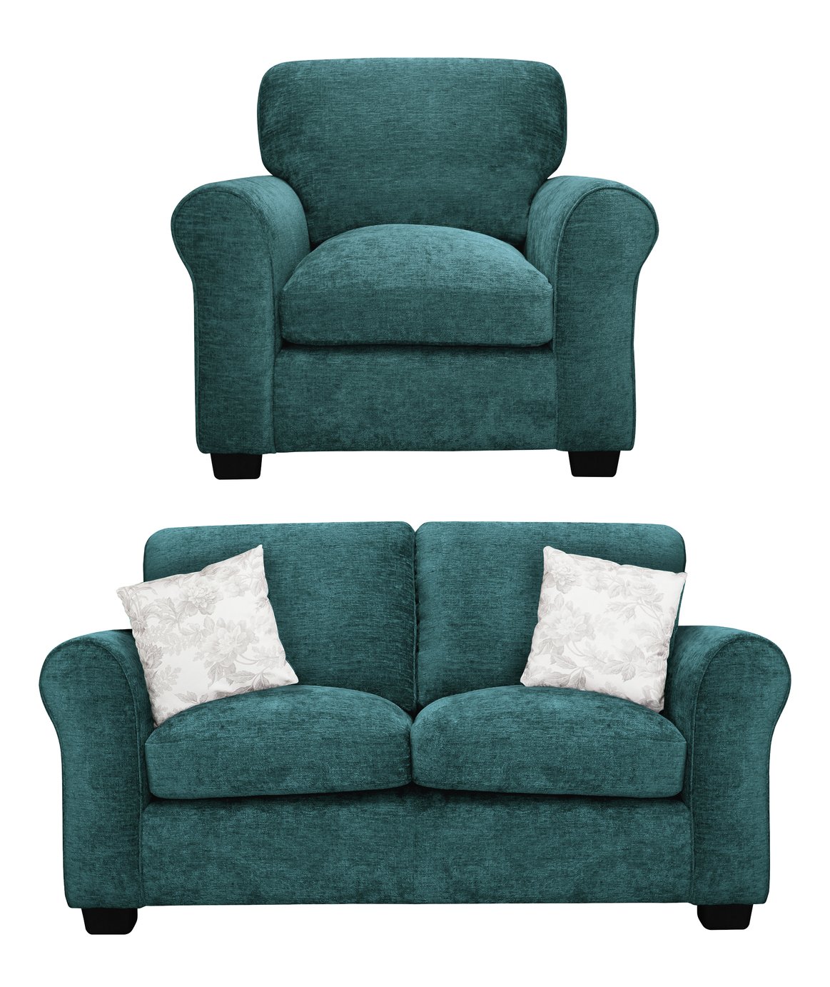 Argos Home Tammy Fabric Chair and 2 Seater Sofa - Teal