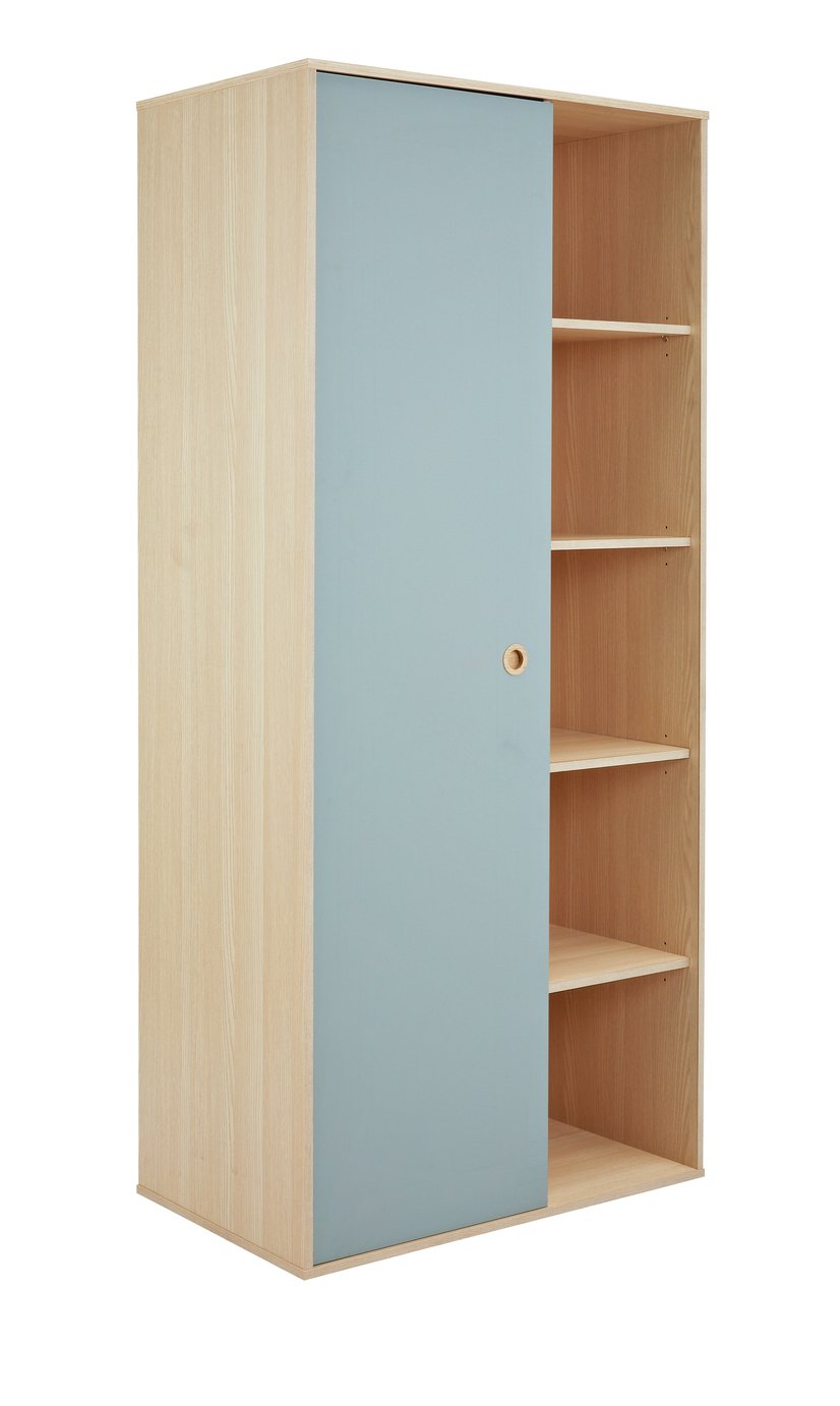 Argos Home Camden Blue & Acacia 1 Door Wardrobe