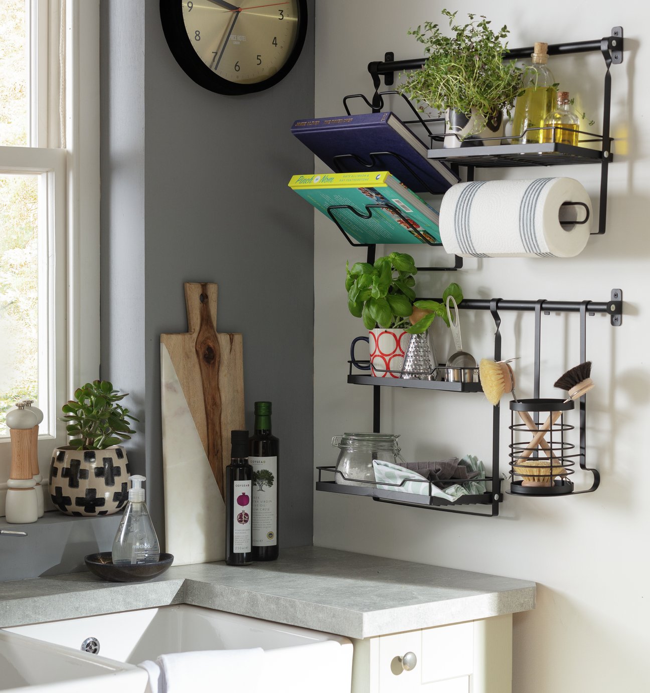 Wall Mounted Storage System Rack Kitchen Shelf Keep Everything Tidy Easy Shelves Ebay
