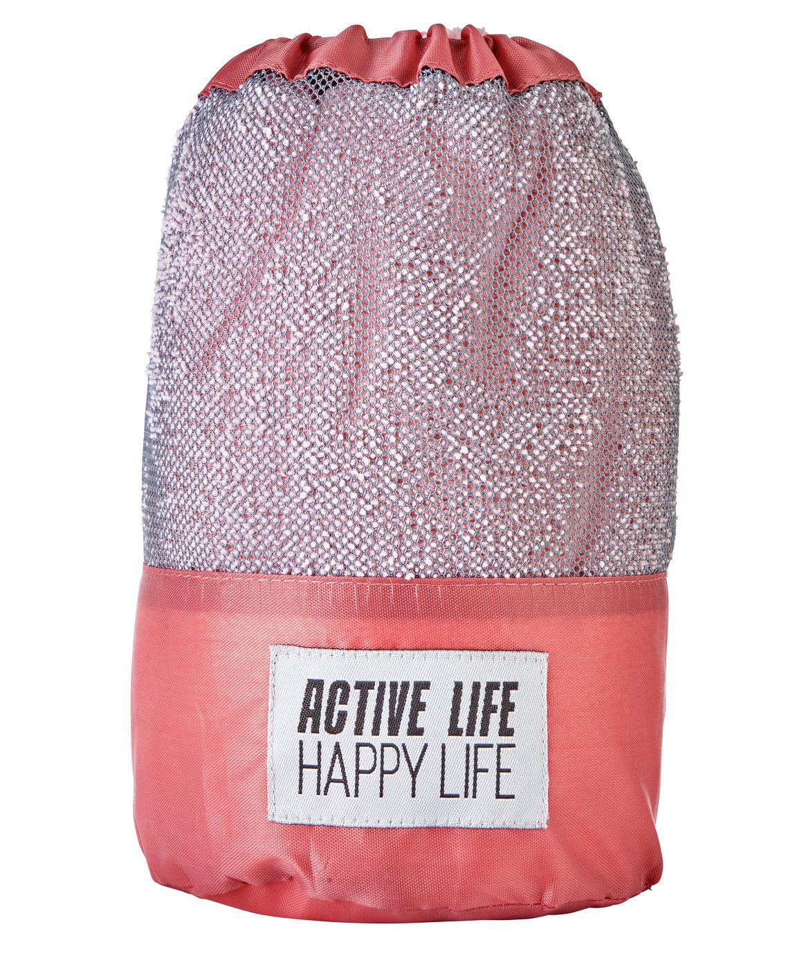 Active Life Happy Life Sports Towel - Pink