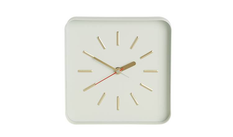 Habitat Lester Metal Alarm Clock  - White