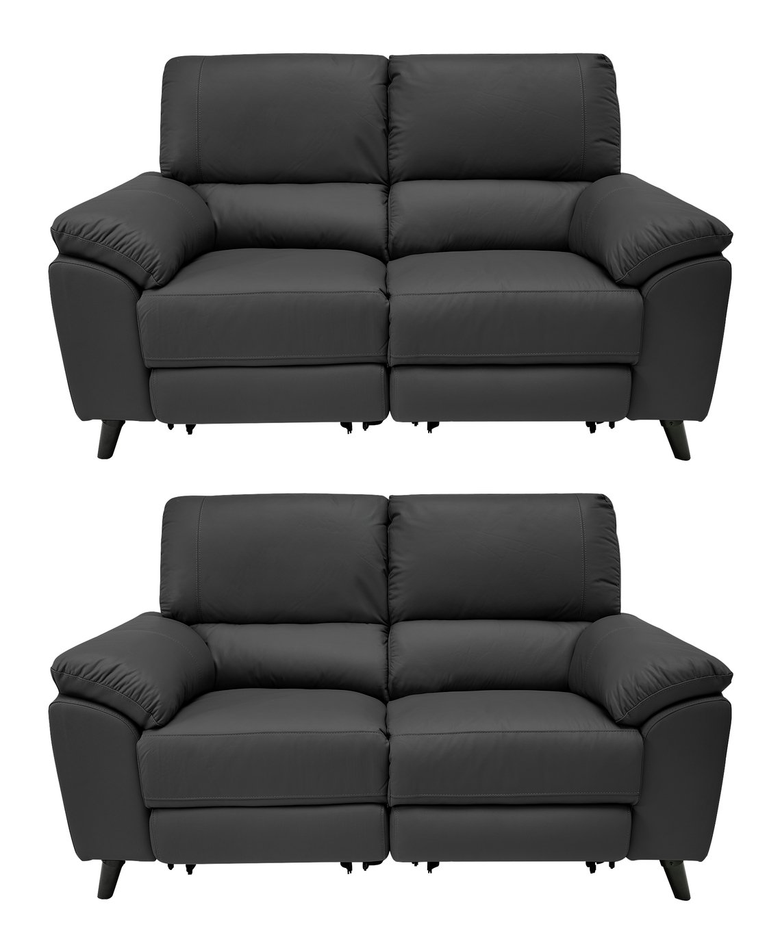 Argos Home Elliot Pair of Recliner 2 Seater Sofas - Black