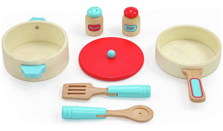 Chad Valley Wooden Pots and Pans Playset