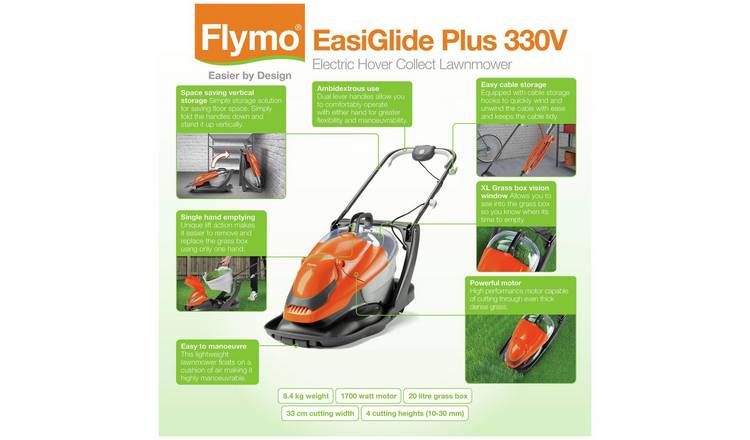 Buy Flymo EasiGlide Plus 330V 33cm Corded Hover Lawnmower 1700W