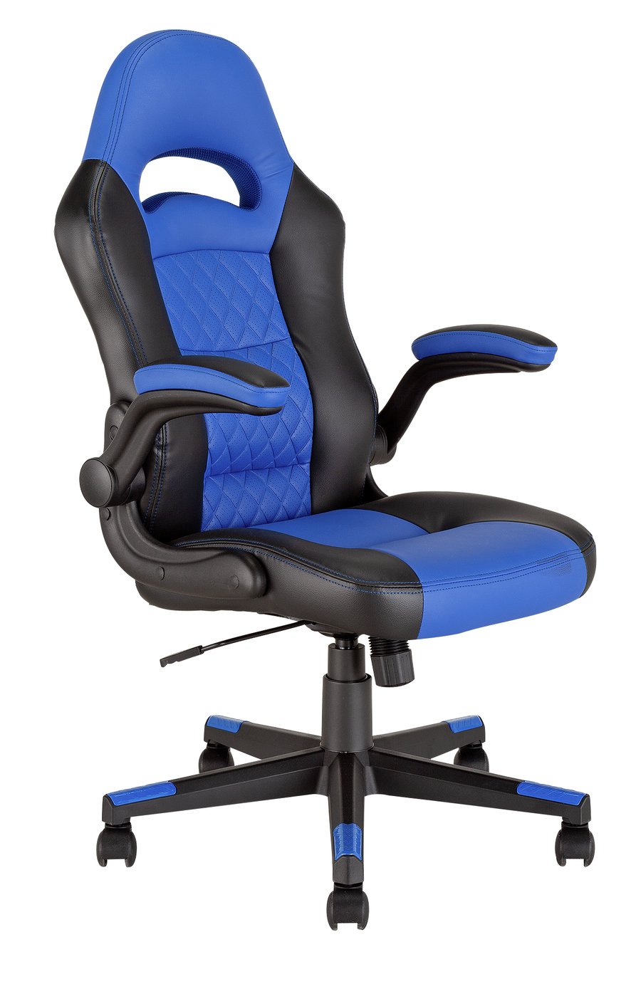 Argos Home Raptor Faux Leather Gaming Chair - Black & Blue