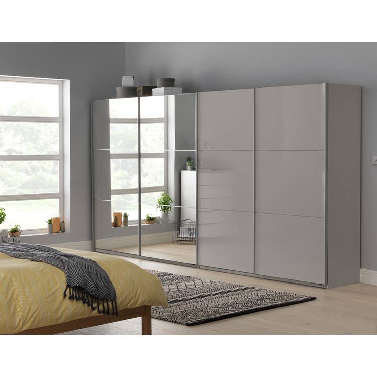 Habitat Holsted Grey Gloss Extra Large Sliding Wardrobe 0