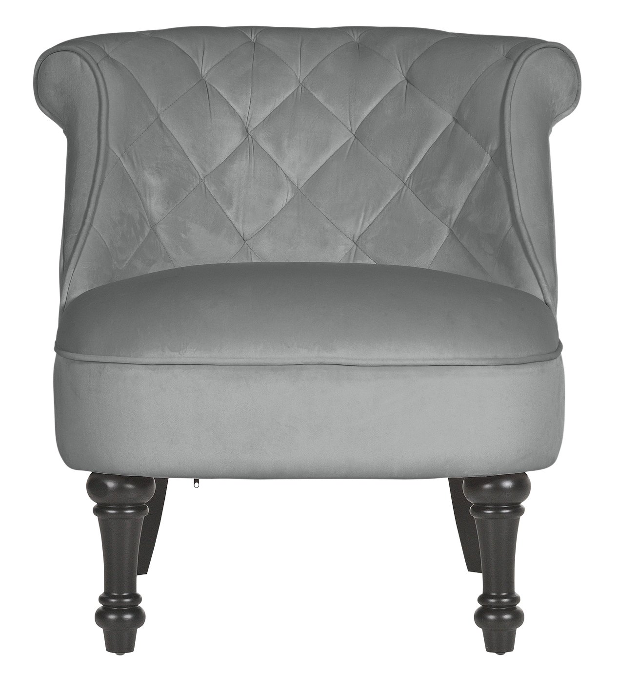 Argos Home Mika Quilted Velvet Accent Chair - Grey
