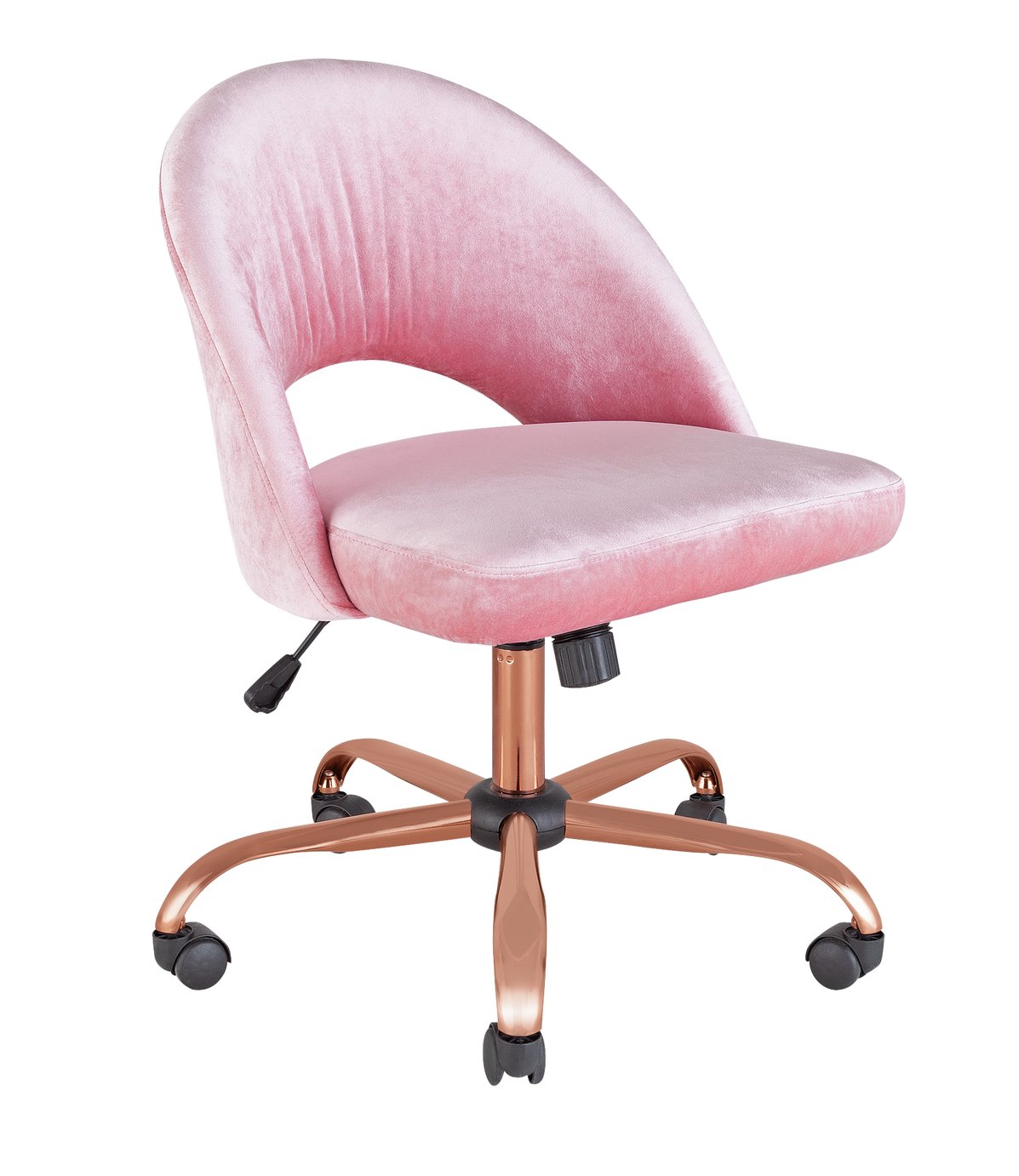 Argos Home Tamzin Velvet Office Chair - Rose Gold