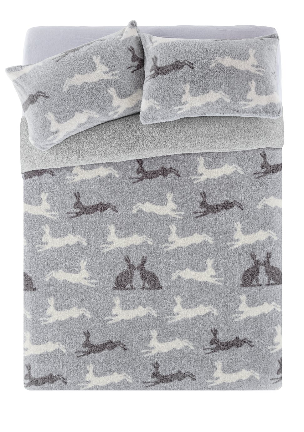 Argos Home Fleece Hare Bedding Set - Double