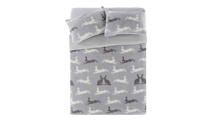 Buy Argos Home Fleece Hare Bedding Set Double Duvet Cover