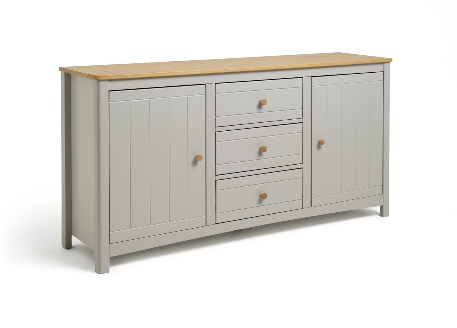 Habitat Bournemouth 2 Door 3 Drawer Sideboard -Light Grey