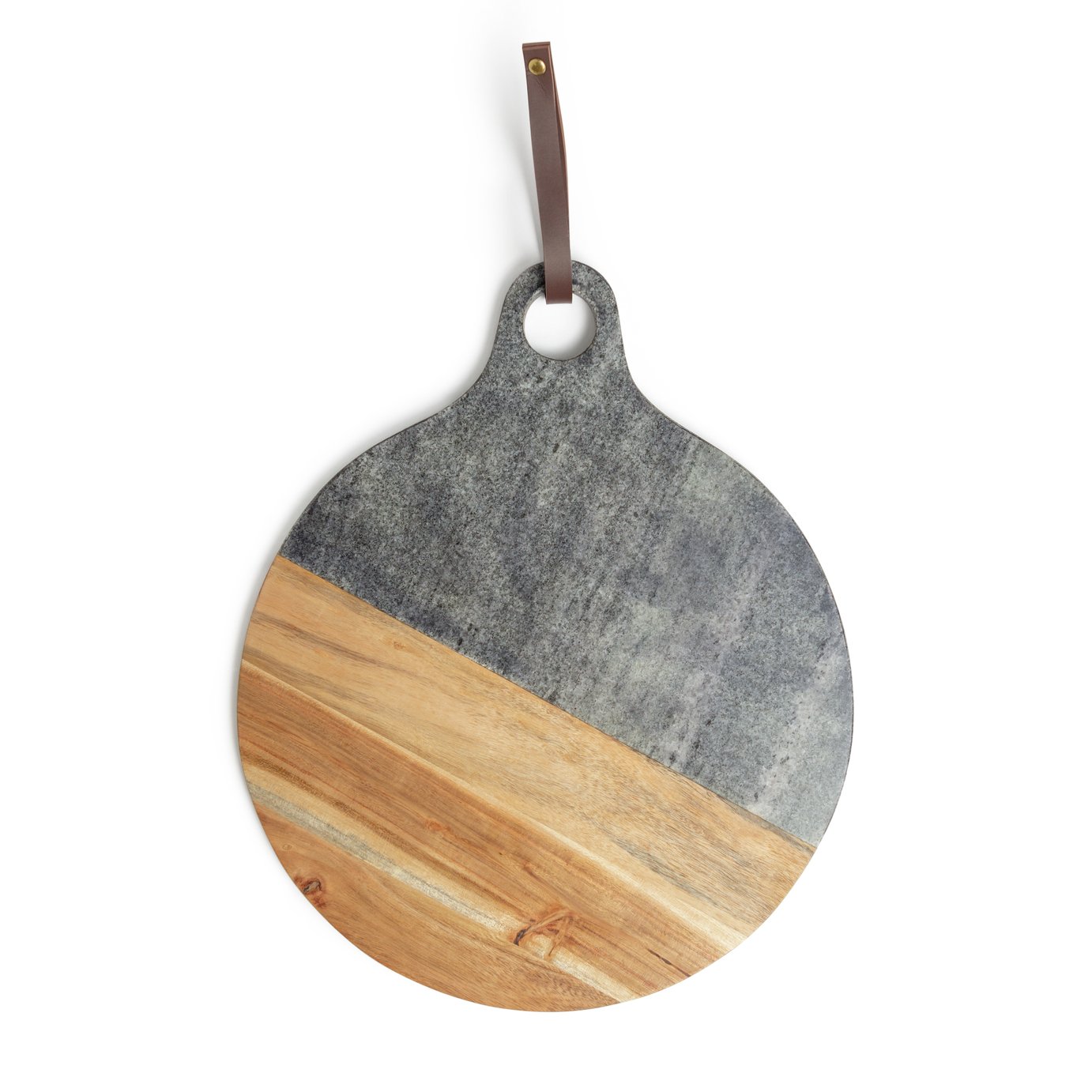 Habitat Acacia Circular Marble Chopping Board