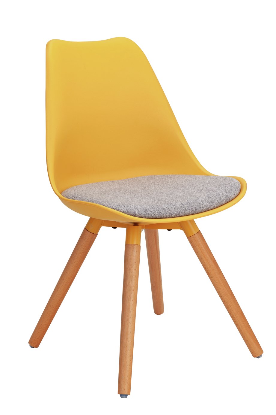 Argos Home Charlie Fabric Dining Chair - Mustard & Grey