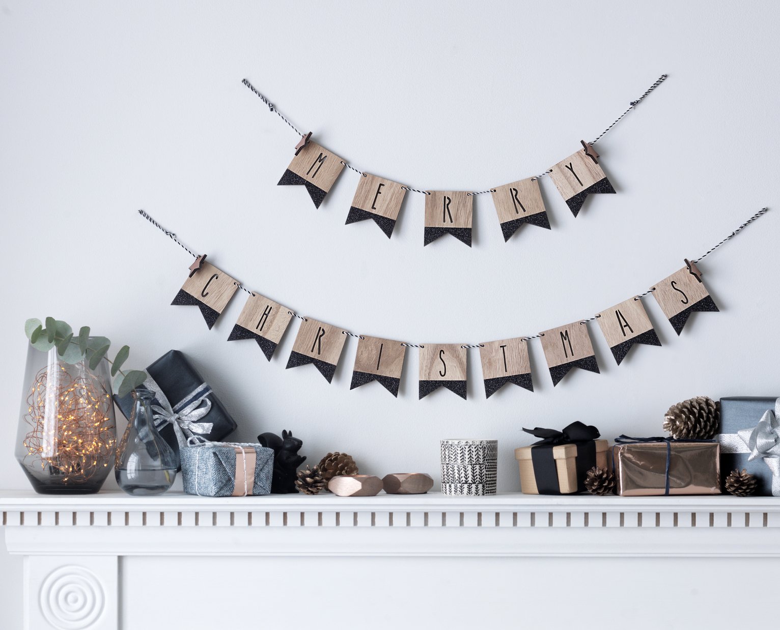 Argos Home Christmas Noir Merry Christmas Bunting